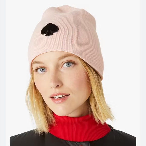 kate spade Accessories - Kate Spade Gray Beanie with Black Logo